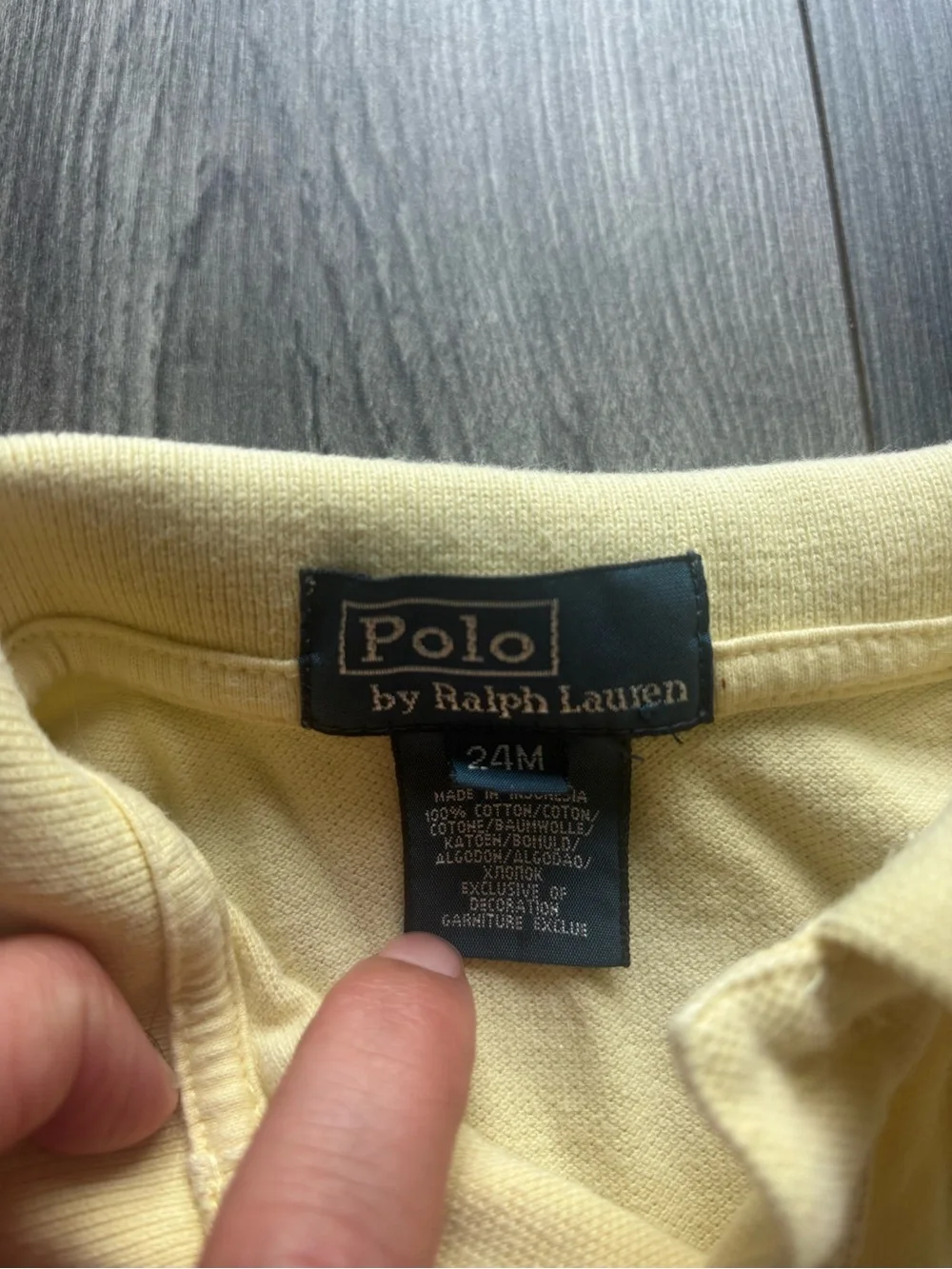 Ralph Lauren Boys Pale Yellow Polo with Navy Pony